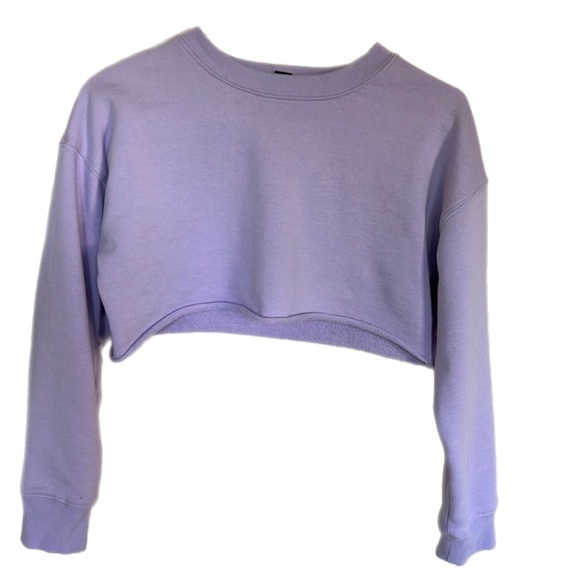 Forever 21 Crop Tops. Lavender long sleeved and black tank. lot of 2 - Picture 2 of 7